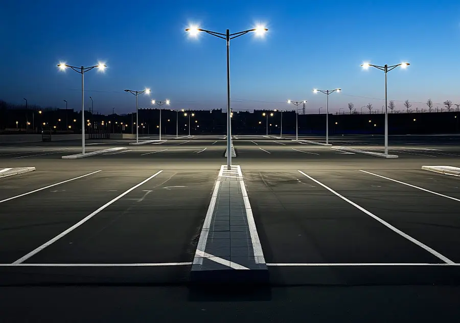 parking lot with clearly visible lines parking lot maintenance